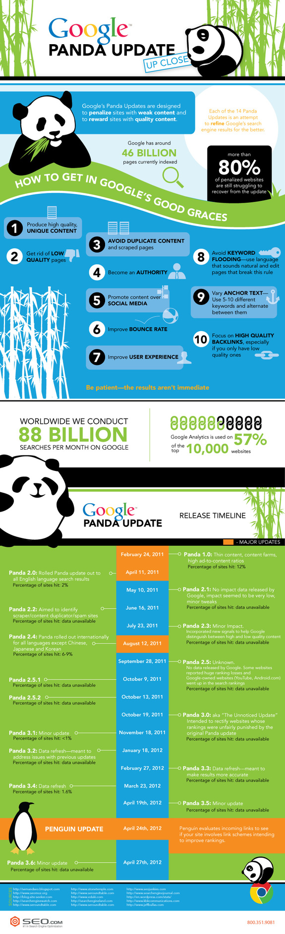 Google Panda Update infographic